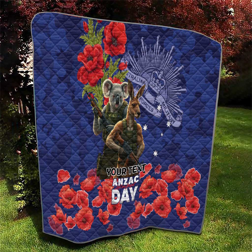 Kangaoo Koala Soldier ANZAC Personalised Quilt Aboriginal Dot Painting