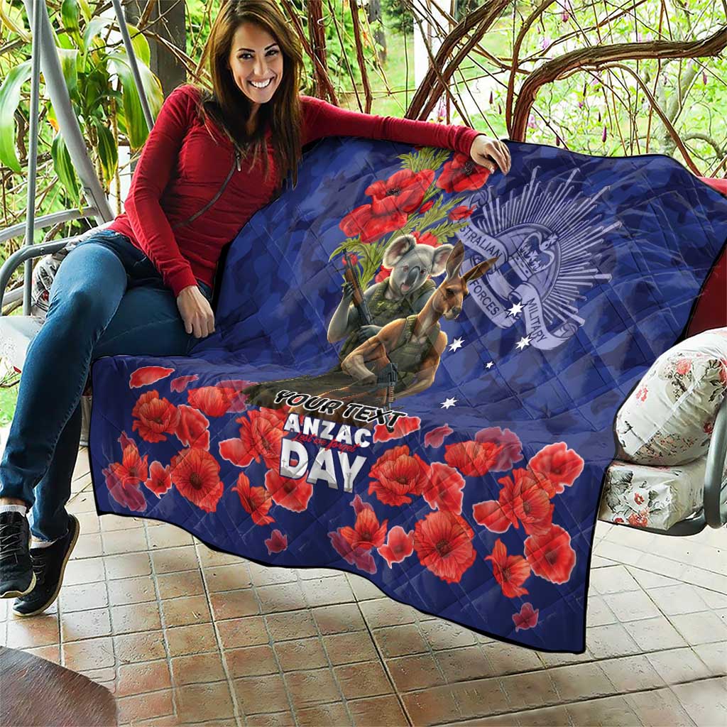 Kangaoo Koala Soldier ANZAC Personalised Quilt Aboriginal Dot Painting