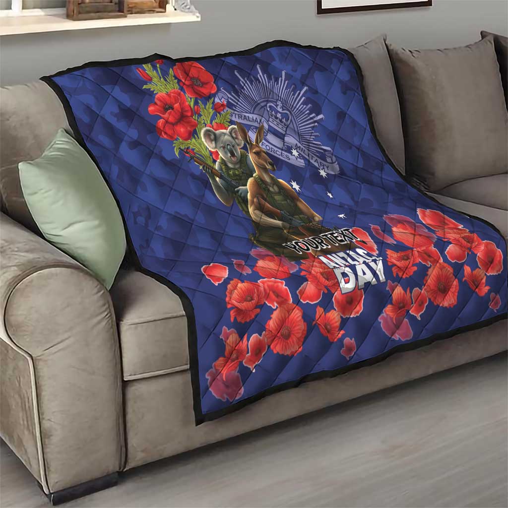 Kangaoo Koala Soldier ANZAC Personalised Quilt Aboriginal Dot Painting