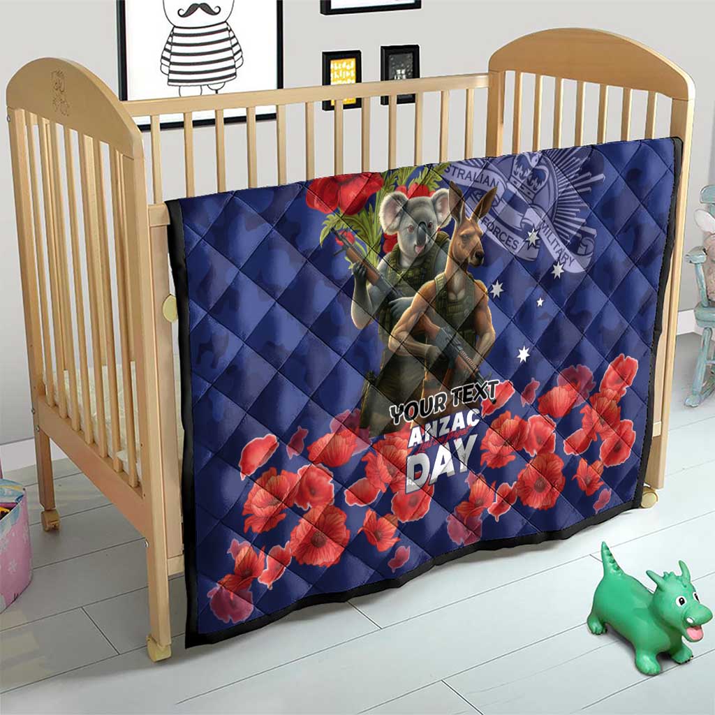 Kangaoo Koala Soldier ANZAC Personalised Quilt Aboriginal Dot Painting
