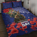 Kangaoo Koala Soldier ANZAC Personalised Quilt Bed Set Aboriginal Dot Painting