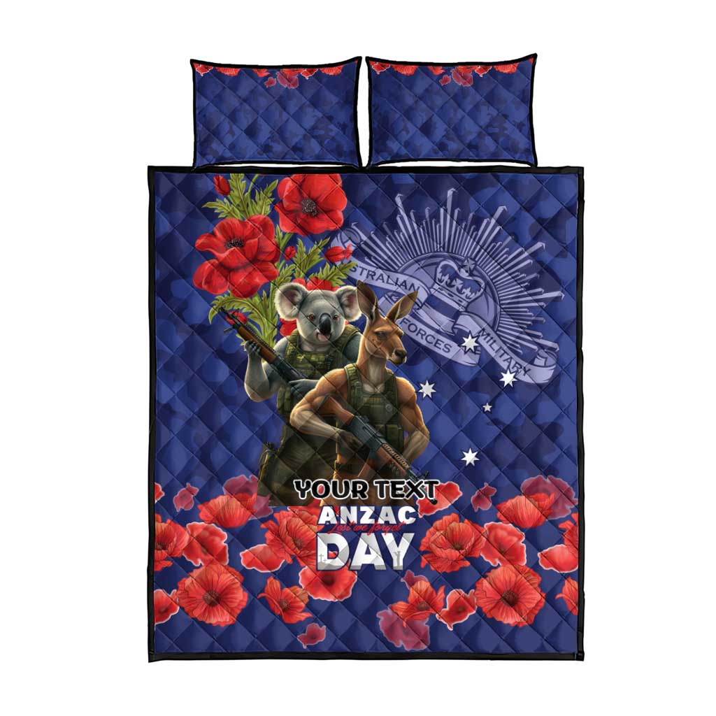 Kangaoo Koala Soldier ANZAC Personalised Quilt Bed Set Aboriginal Dot Painting