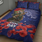 Kangaoo Koala Soldier ANZAC Personalised Quilt Bed Set Aboriginal Dot Painting