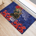 Kangaoo Koala Soldier ANZAC Personalised Rubber Doormat Aboriginal Dot Painting