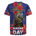 Kangaoo Koala Soldier ANZAC Personalised Rugby Jersey Aboriginal Dot Painting