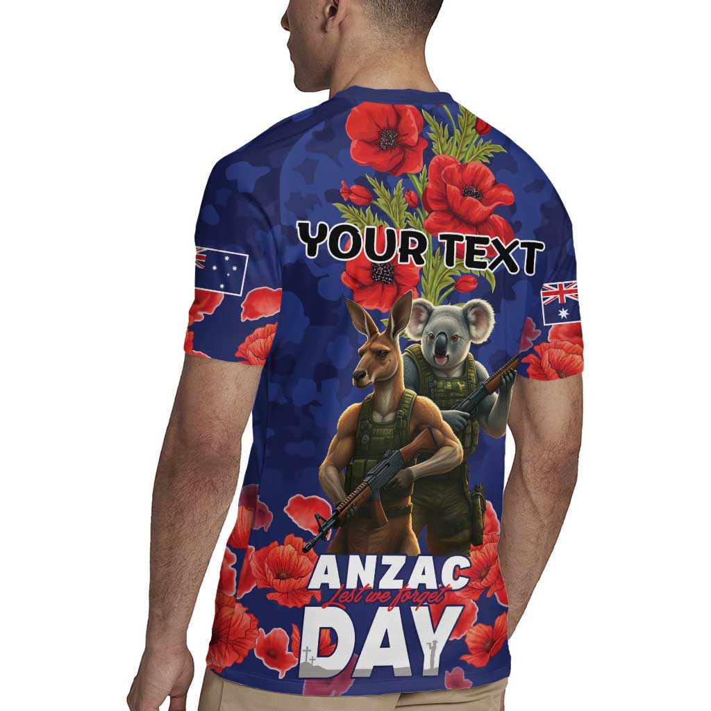Kangaoo Koala Soldier ANZAC Personalised Rugby Jersey Aboriginal Dot Painting