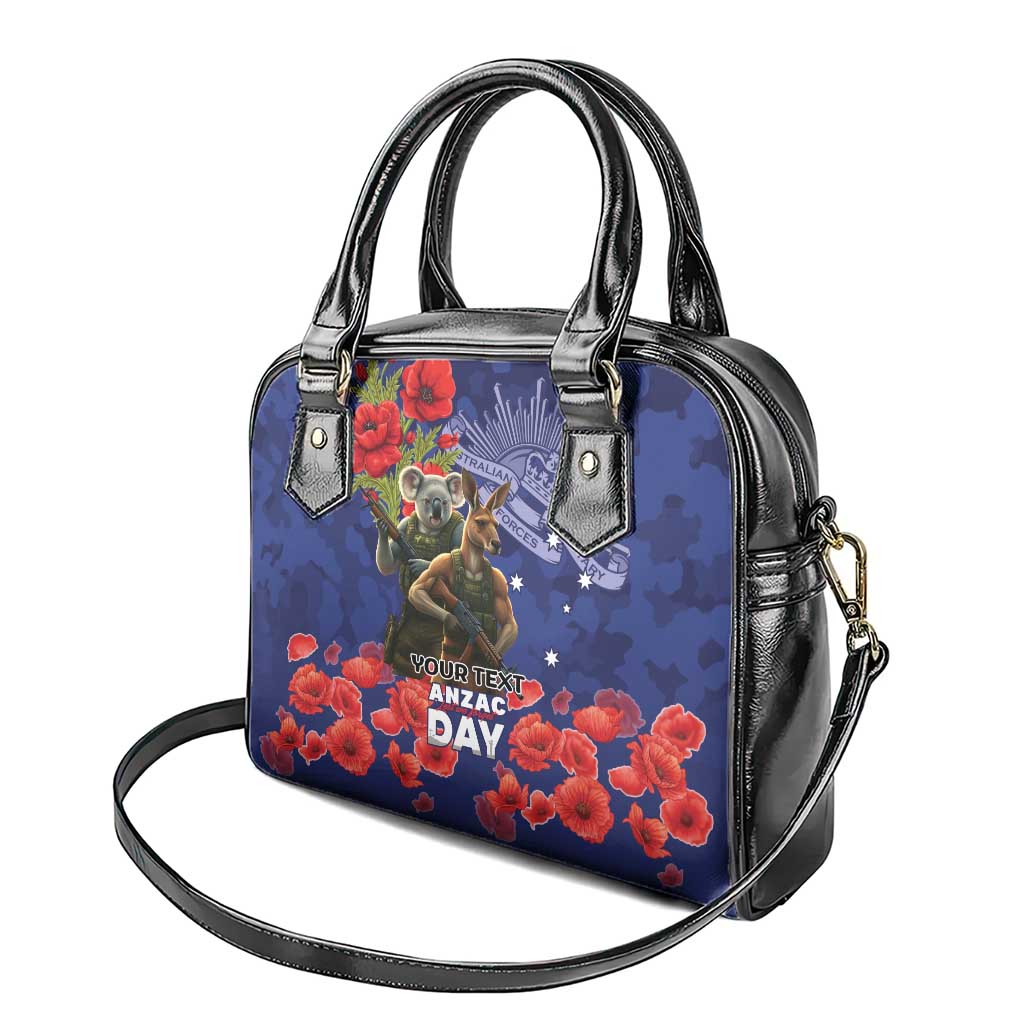 Kangaoo Koala Soldier ANZAC Personalised Shoulder Handbag Aboriginal Dot Painting