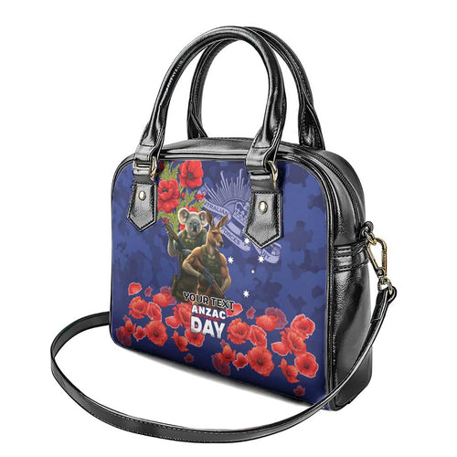 Kangaoo Koala Soldier ANZAC Personalised Shoulder Handbag Aboriginal Dot Painting