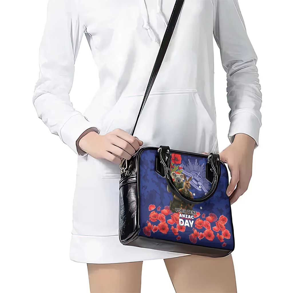 Kangaoo Koala Soldier ANZAC Personalised Shoulder Handbag Aboriginal Dot Painting