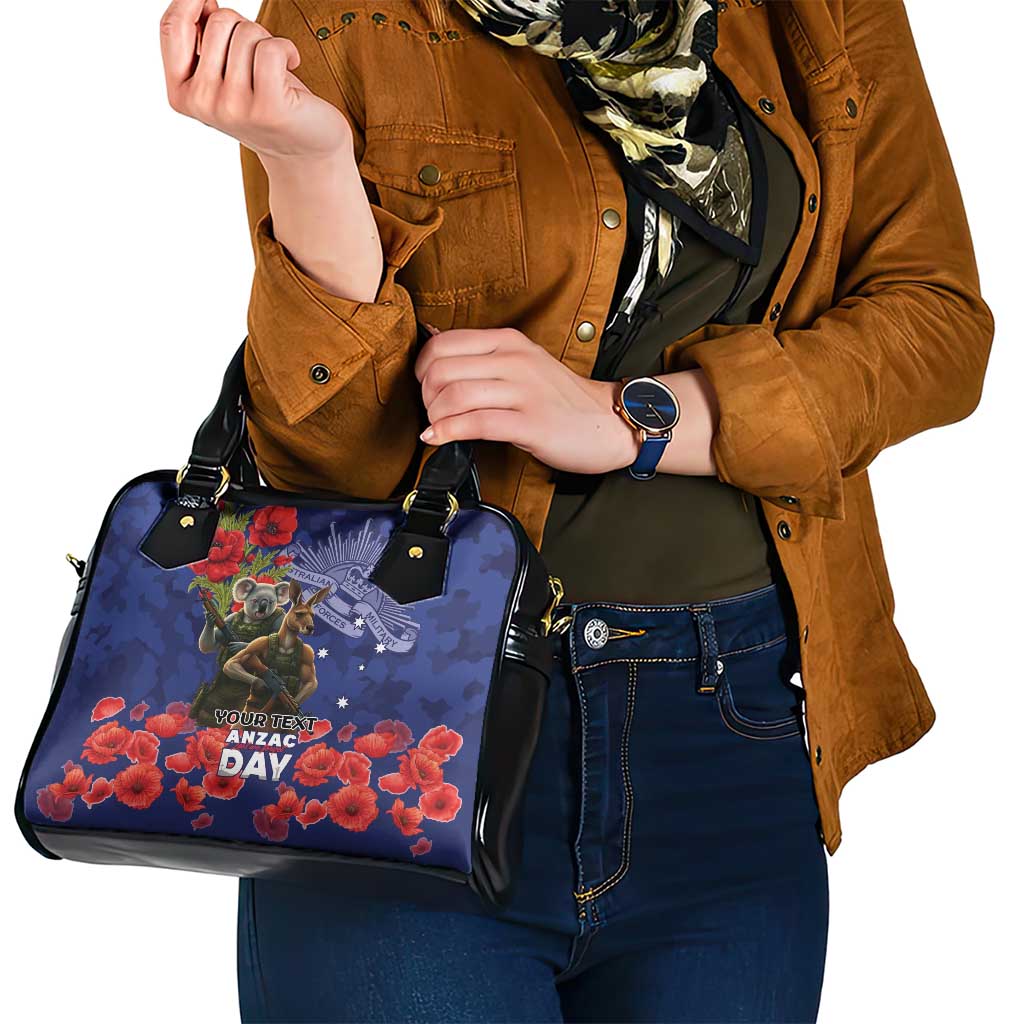 Kangaoo Koala Soldier ANZAC Personalised Shoulder Handbag Aboriginal Dot Painting