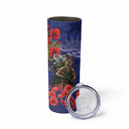 Kangaroo Koala Soldier ANZAC Personalised Skinny Tumbler Aboriginal Dot Painting
