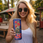 Kangaroo Koala Soldier ANZAC Personalised Skinny Tumbler Aboriginal Dot Painting