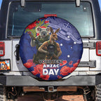 Kangaoo Koala Soldier ANZAC Personalised Spare Tire Cover Aboriginal Dot Painting