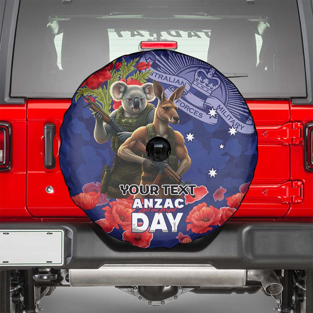 Kangaoo Koala Soldier ANZAC Personalised Spare Tire Cover Aboriginal Dot Painting