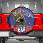 Kangaoo Koala Soldier ANZAC Personalised Spare Tire Cover Aboriginal Dot Painting