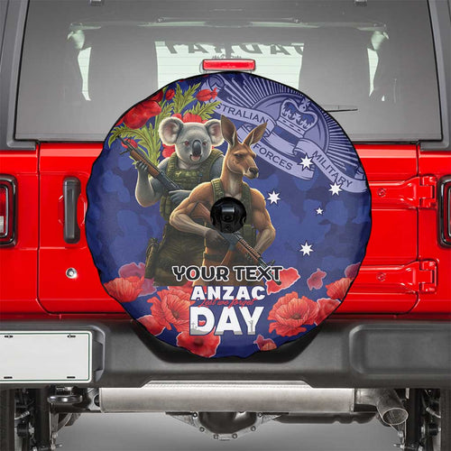 Kangaoo Koala Soldier ANZAC Personalised Spare Tire Cover Aboriginal Dot Painting