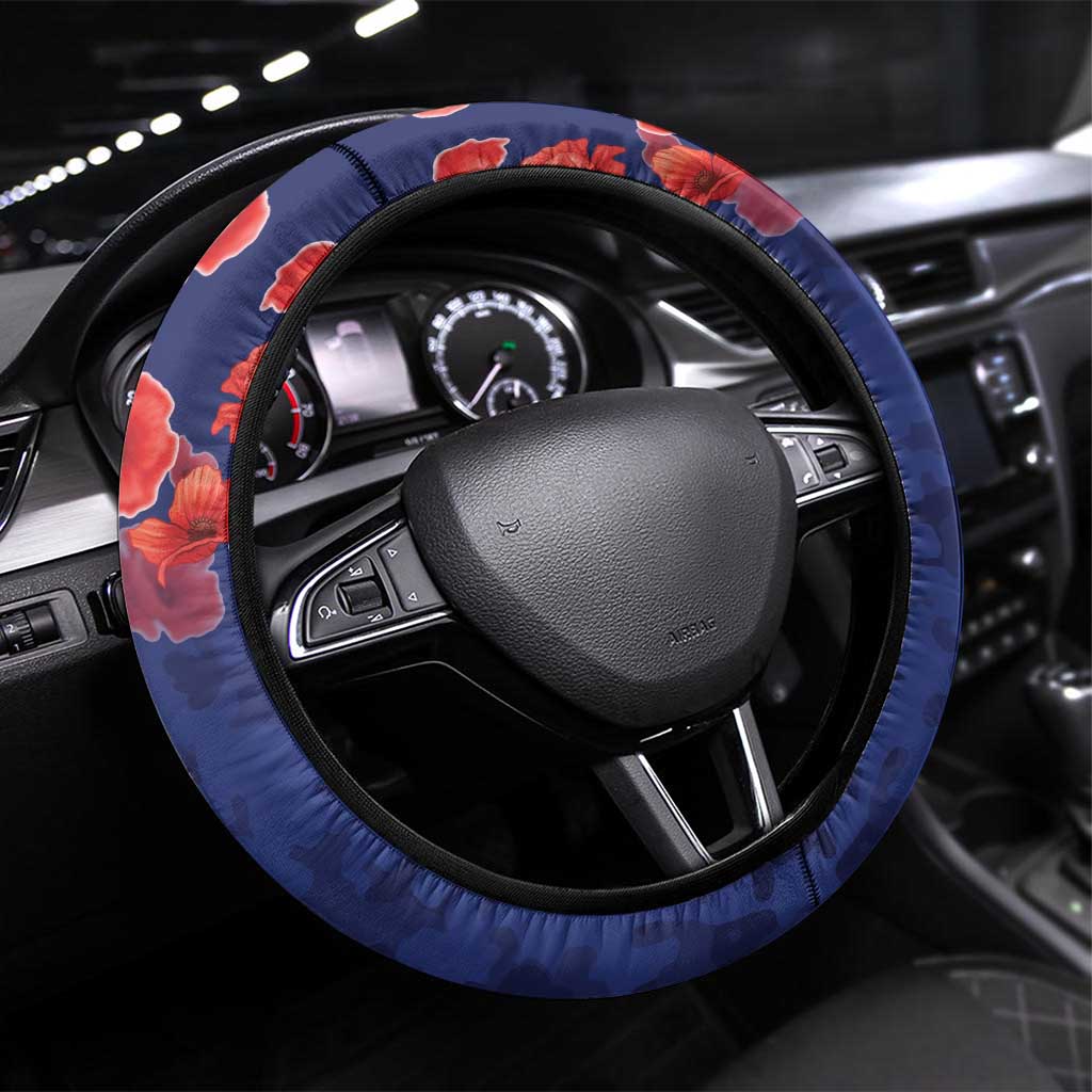 Kangaoo Koala Soldier ANZAC Steering Wheel Cover Aboriginal Dot Painting