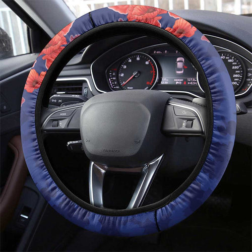 Kangaoo Koala Soldier ANZAC Steering Wheel Cover Aboriginal Dot Painting