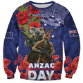 Kangaoo Koala Soldier ANZAC Personalised Sweatshirt Aboriginal Dot Painting
