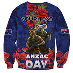 Kangaoo Koala Soldier ANZAC Personalised Sweatshirt Aboriginal Dot Painting