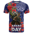 Kangaoo Koala Soldier ANZAC Personalised T Shirt Aboriginal Dot Painting