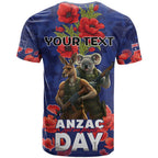 Kangaoo Koala Soldier ANZAC Personalised T Shirt Aboriginal Dot Painting