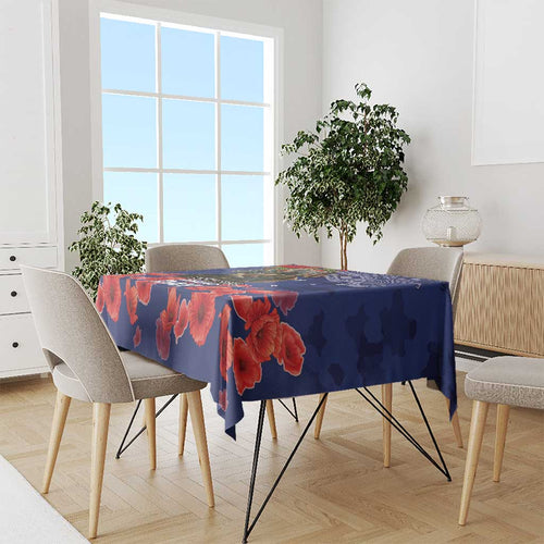 Kangaoo Koala Soldier ANZAC Personalised Tablecloth Aboriginal Dot Painting