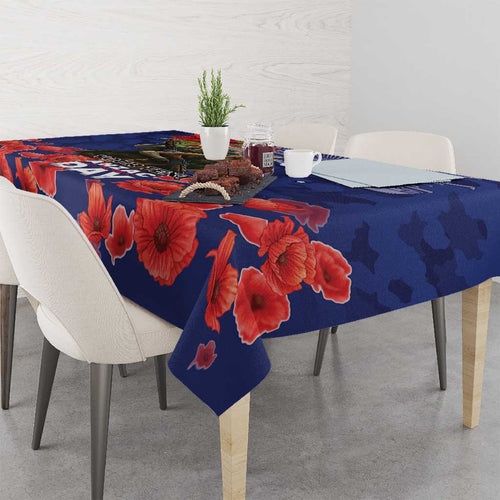 Kangaoo Koala Soldier ANZAC Personalised Tablecloth Aboriginal Dot Painting