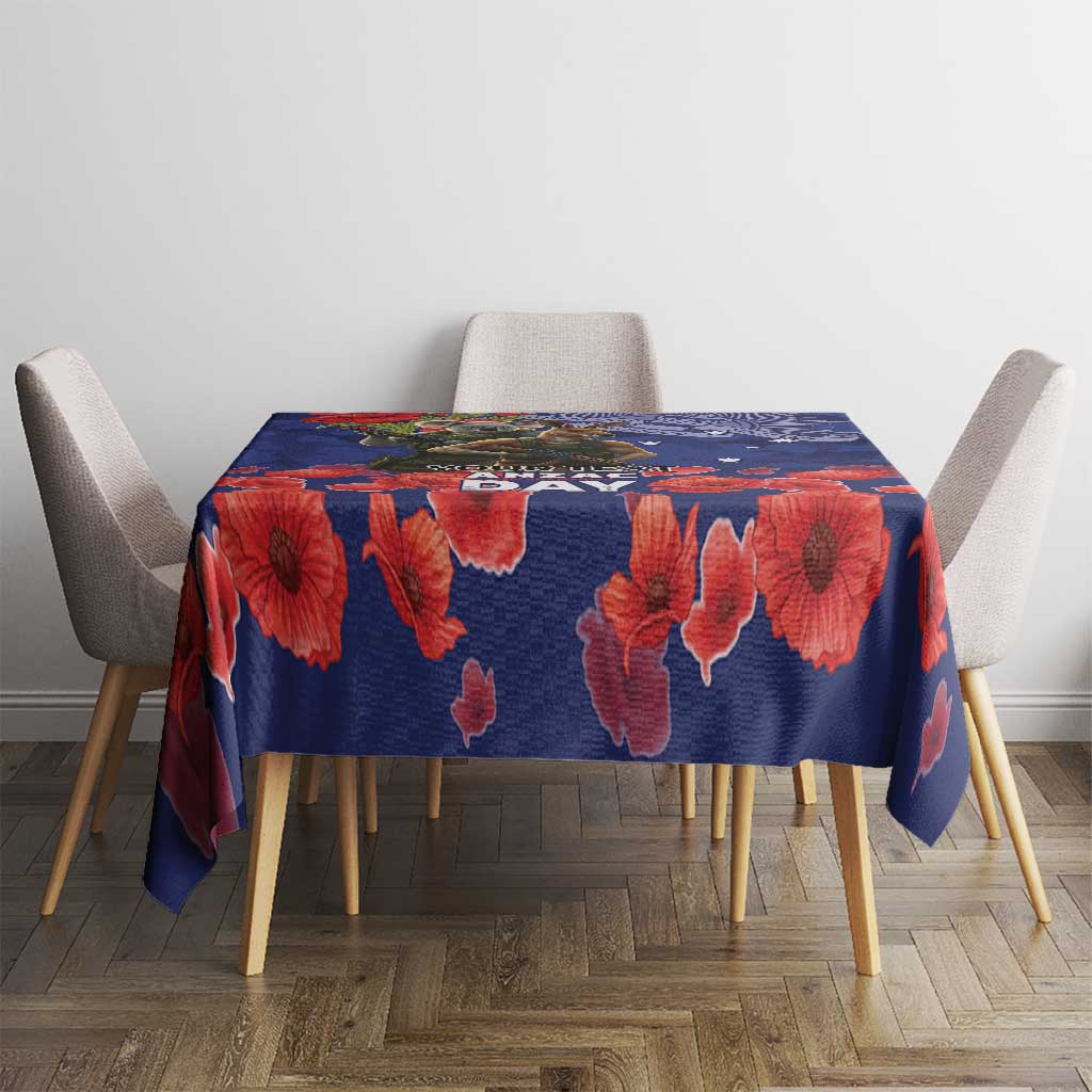 Kangaoo Koala Soldier ANZAC Personalised Tablecloth Aboriginal Dot Painting