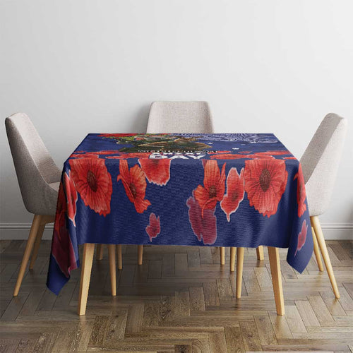 Kangaoo Koala Soldier ANZAC Personalised Tablecloth Aboriginal Dot Painting