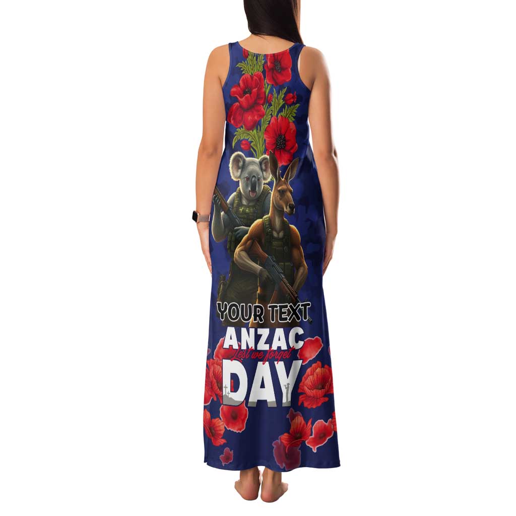 Kangaoo Koala Soldier ANZAC Personalised Tank Maxi Dress Aboriginal Dot Painting