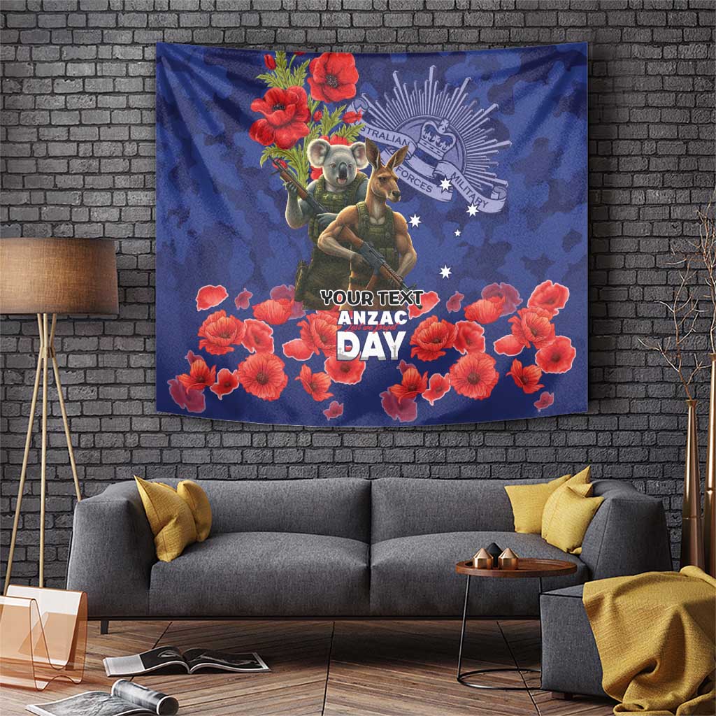 Kangaoo Koala Soldier ANZAC Personalised Tapestry Aboriginal Dot Painting