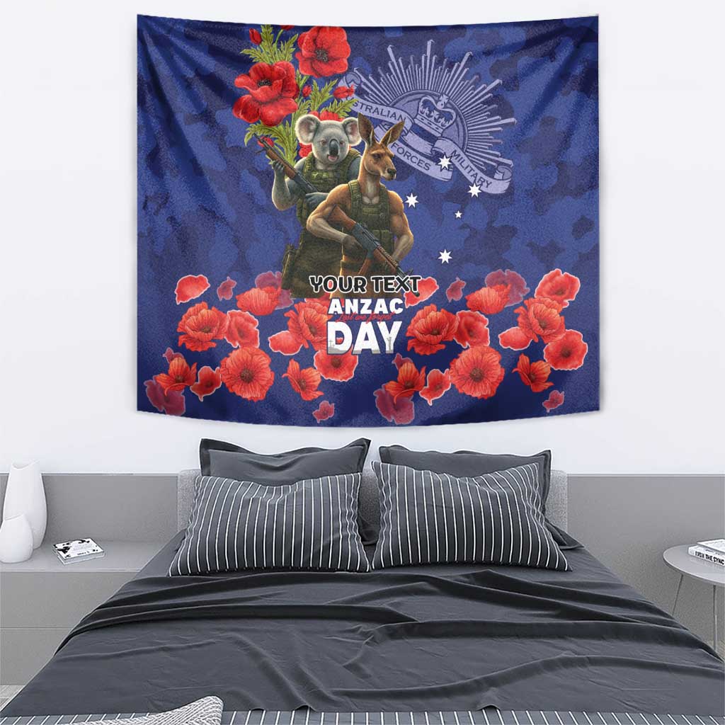 Kangaoo Koala Soldier ANZAC Personalised Tapestry Aboriginal Dot Painting