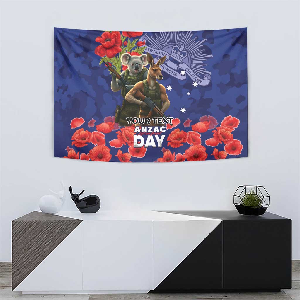 Kangaoo Koala Soldier ANZAC Personalised Tapestry Aboriginal Dot Painting