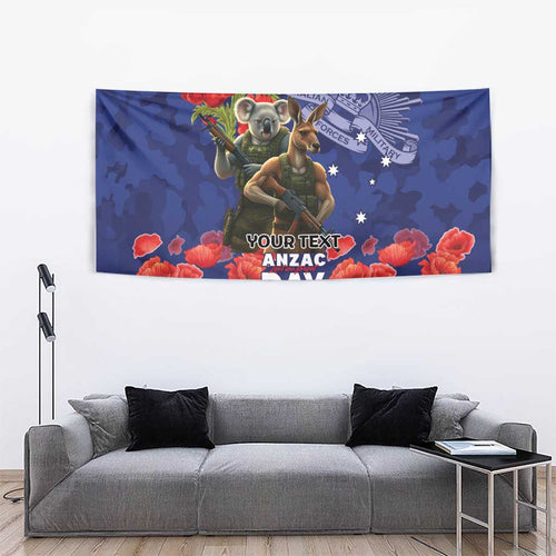 Kangaoo Koala Soldier ANZAC Personalised Tapestry Aboriginal Dot Painting