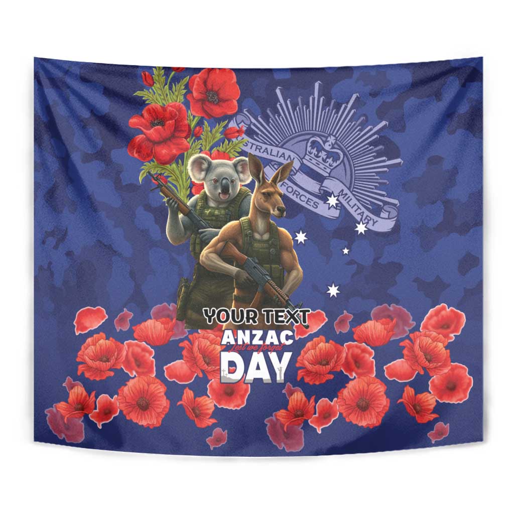 Kangaoo Koala Soldier ANZAC Personalised Tapestry Aboriginal Dot Painting