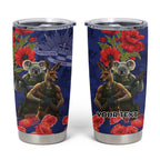 Kangaroo Koala Soldier ANZAC Personalised Tumbler Cup Aboriginal Dot Painting