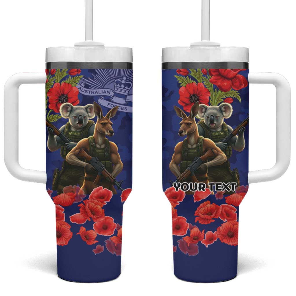 Kangaroo Koala Soldier ANZAC Personalised Tumbler With Handle Aboriginal Dot Painting