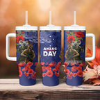 Kangaroo Koala Soldier ANZAC Personalised Tumbler With Handle Aboriginal Dot Painting