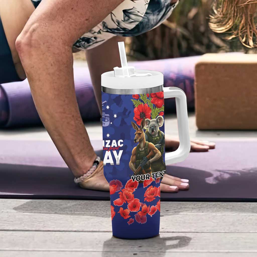 Kangaroo Koala Soldier ANZAC Personalised Tumbler With Handle Aboriginal Dot Painting