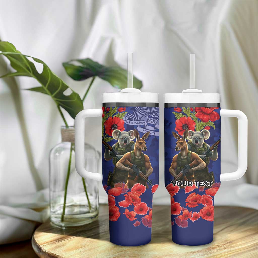 Kangaroo Koala Soldier ANZAC Personalised Tumbler With Handle Aboriginal Dot Painting