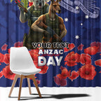 Kangaoo Koala Soldier ANZAC Personalised Window Curtain Aboriginal Dot Painting