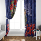 Kangaoo Koala Soldier ANZAC Personalised Window Curtain Aboriginal Dot Painting