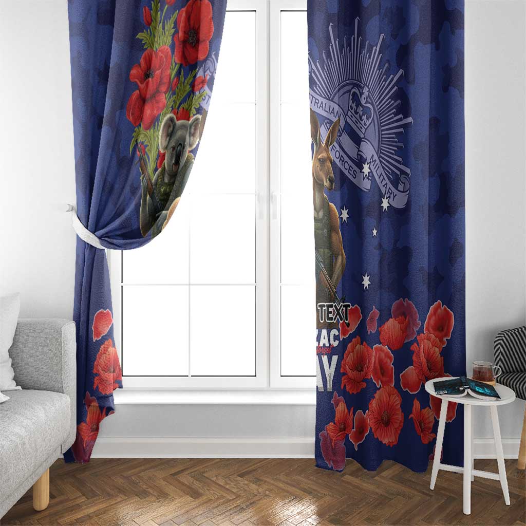 Kangaoo Koala Soldier ANZAC Personalised Window Curtain Aboriginal Dot Painting