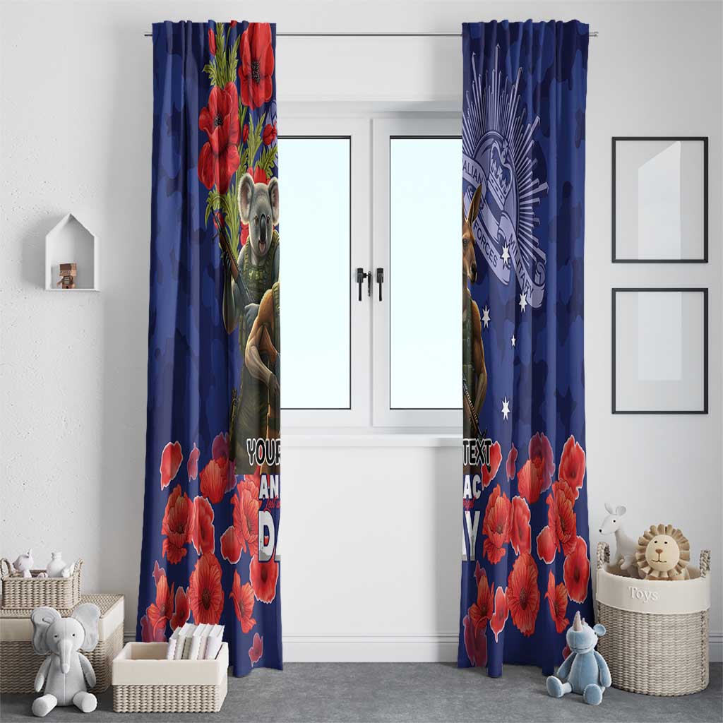Kangaoo Koala Soldier ANZAC Personalised Window Curtain Aboriginal Dot Painting