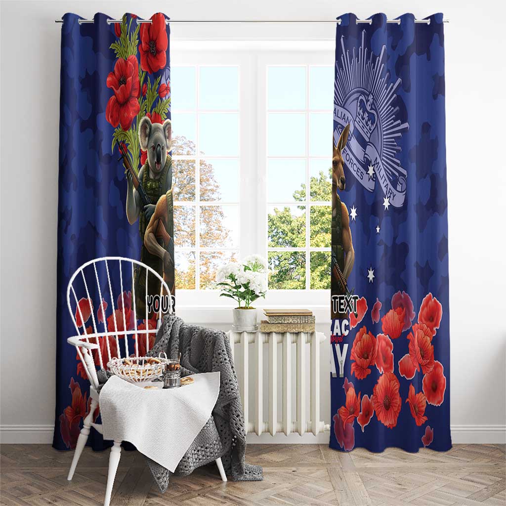 Kangaoo Koala Soldier ANZAC Personalised Window Curtain Aboriginal Dot Painting