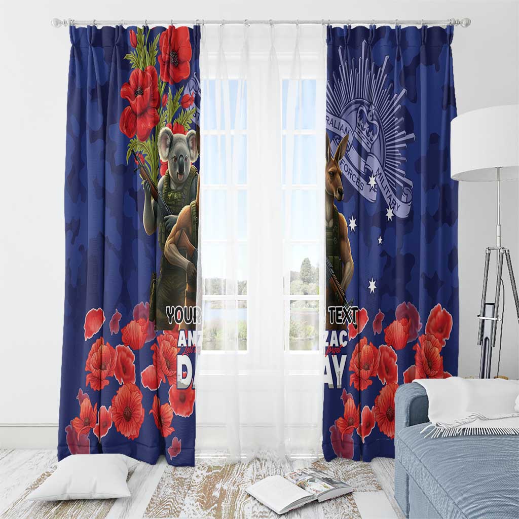 Kangaoo Koala Soldier ANZAC Personalised Window Curtain Aboriginal Dot Painting