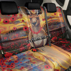 Kangaroo ANZAC Personalised Back Car Seat Cover Poppy Flowers Aboriginal Dot Painting