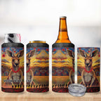 Kangaroo ANZAC Personalised 4 in 1 Can Cooler Tumbler Poppy Flowers Aboriginal Dot Painting