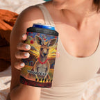 Kangaroo ANZAC Personalised 4 in 1 Can Cooler Tumbler Poppy Flowers Aboriginal Dot Painting